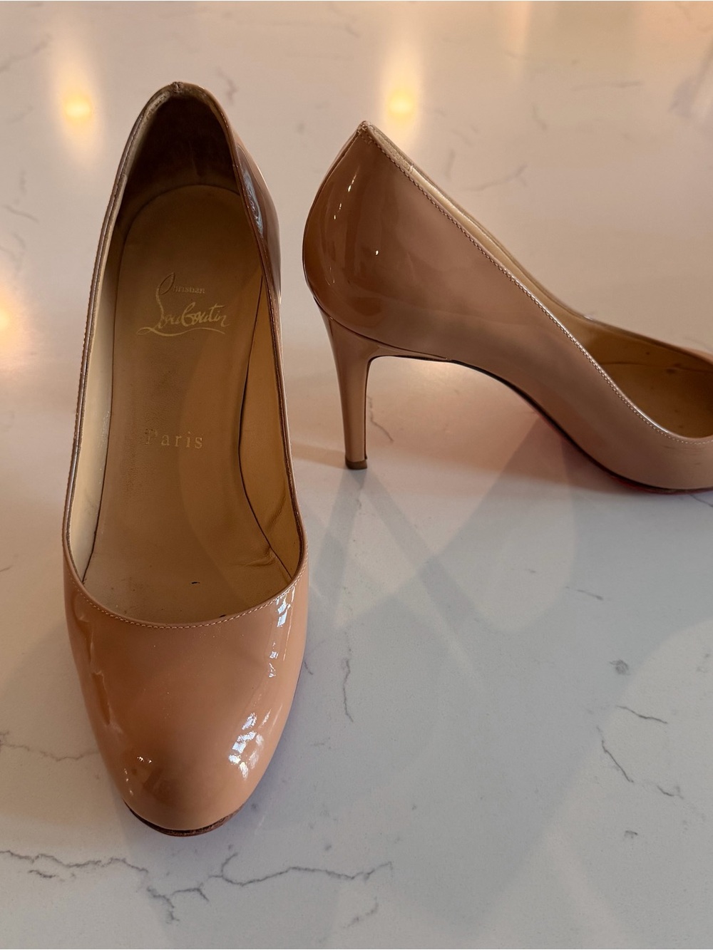 Christian Louboutin Nude Patent Leather Simple Pump 70 (36.5)